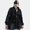 Jacket Men Watercolor Point Star Zipper Fleece College Style Coat Casual Japanese Loose Harajuku Fashion Outwear Couple