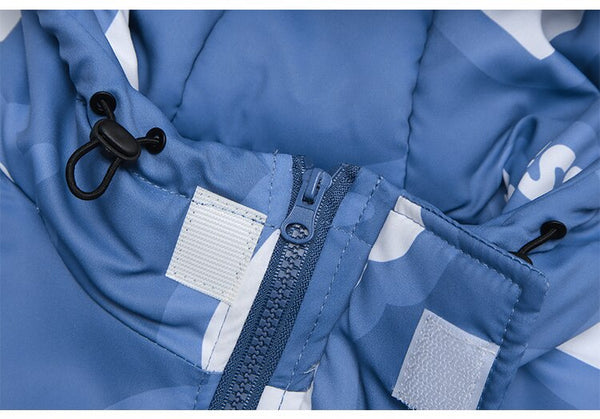 Hooded Winter Jacket Men Cartoon Graphic Print Cotton Zipper Coat Couple Harajuku Fashion Oversized Windbreaker Outwear