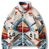 Lambswool Winter Jacket Men Colorful Tie Dye Pockets Zipper Furry Coats Couple Harajuku Fashion Warm Outwear Streetwear