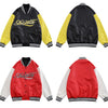 Leather Baseball Jacket Men Patchwork Color Embroidery Casual Oversized Vintage High Street Hipster Bomber Coats Autumn