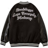 Varsity Jacket Men Leather Patchwork Letter Patch Baseball Coats Harajuku All-match Casual College Style Bomber Outwear