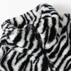 Winter Jacket Men Heart Embroidery Zebra Striped Print Zipper Coats Hip Hop Retro Hipster Loose Soft Fuzzy Warm Outwear