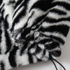 Winter Jacket Men Heart Embroidery Zebra Striped Print Zipper Coats Hip Hop Retro Hipster Loose Soft Fuzzy Warm Outwear