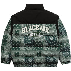 Parka Winter Jacket Men Furry Letter Paisley Printed Patchwork Hip Hop Fashion Loose Warm Cozy Sleeves Detachable Coats