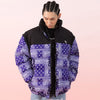 Parka Winter Jacket Men Furry Letter Paisley Printed Patchwork Hip Hop Fashion Loose Warm Cozy Sleeves Detachable Coats