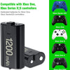 4x1200mAh USB Charger for Xbox Series S/X Xbox One X/S Controller Rechargeable Battery Pack for Xbox One Controller