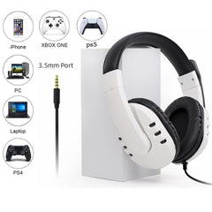 PS5 Headset Wired Over Ear Stereo Gaming Headphones with Microphone for PC IOS Computer Gamers Smart Phones Mobiles