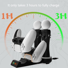 PS5 Move Motion VR PSVR LED Joystick USB Fast Charger Stand Controller Charging Dock Base Power Supply for PS Move PS 5 Gamepad