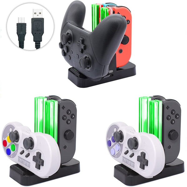 4 in1 Charging Dock For Nintend Switch Joy-con Controller LED Charger For Nintendo Switch Pro Gamepad Charge Stand Switch Lite