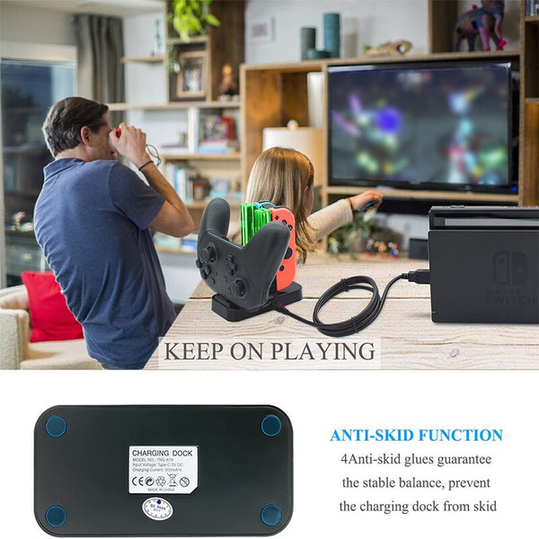 4 in1 Charging Dock For Nintend Switch Joy-con Controller LED Charger For Nintendo Switch Pro Gamepad Charge Stand Switch Lite