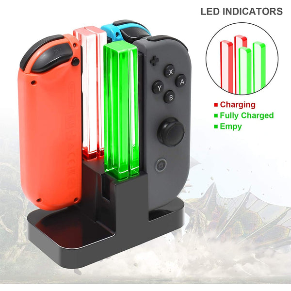 Nintend Switch 4 Controller Charger LED Indicator Charging Dock Station for Nitendo Switch Nintendoswitch NS Joy-con Accessories