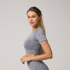 Women Seamless Yoga Shirt Fitness Short Sleeve Crop Top Workout Tops Gym Clothes For Women Running Sport T-shirts Sportswear