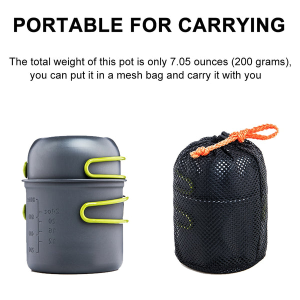 Ultralight Camping Cooking Utensils Outdoor Tableware Pot Set Hiking Picnic Travel Tourist Dishes Supplies Equipment