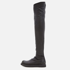 Woman‘s Over-the-Knee Flat popular cow leathe stretch boots round toe high heels winter keep warm solid thigh high boots