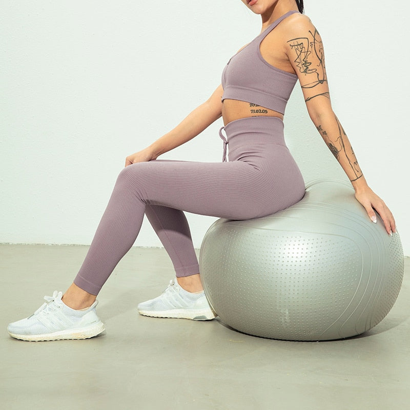 Women Fitness Yoga Sets Seamless Sports Suits Workout Clothes Sports Bra Gym Leggings Sports Wear Gym Clothing Sportswear