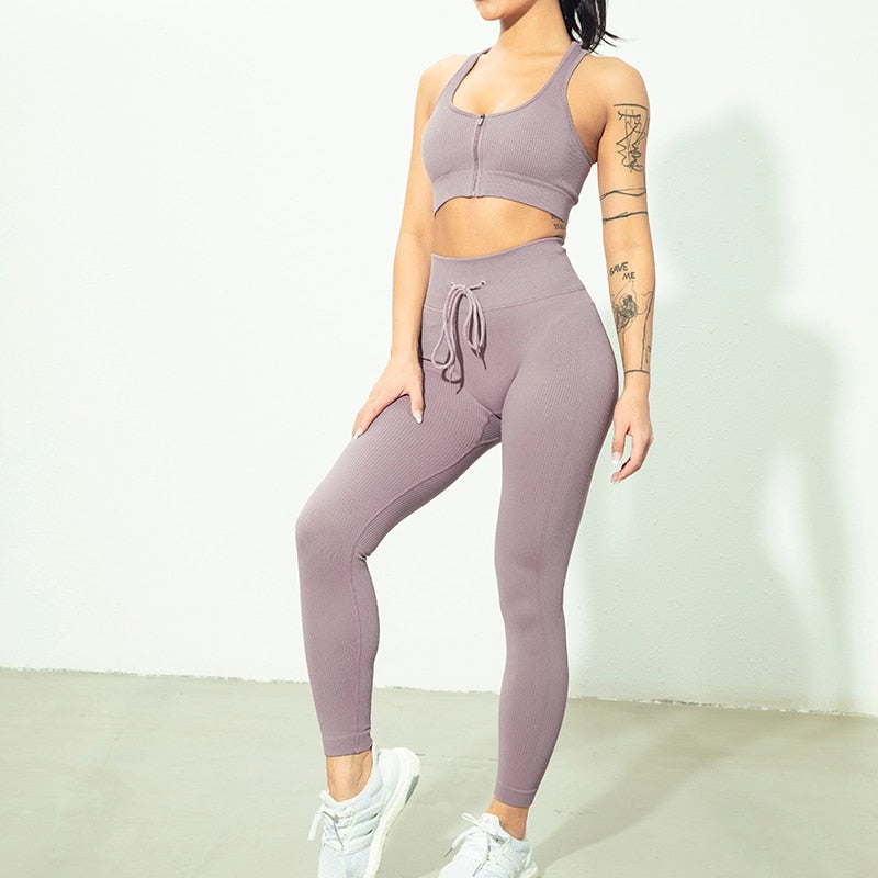 Women Fitness Yoga Sets Seamless Sports Suits Workout Clothes Sports Bra Gym Leggings Sports Wear Gym Clothing Sportswear