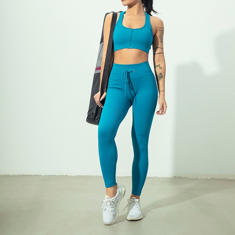 Women Fitness Yoga Sets Seamless Sports Suits Workout Clothes Sports Bra Gym Leggings Sports Wear Gym Clothing Sportswear