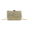Arrival Hollow Out Style Evening Bags Diamonds Metal Golden Luxury Day Clutch With Chain Shoulder Rhinestones Purse