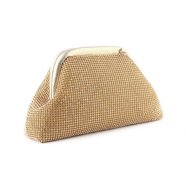 Hobos Design Rhinestones Women Evening Bags Golden Soft Rhinestones Clutches Party Diamonds Shoulder Handbags