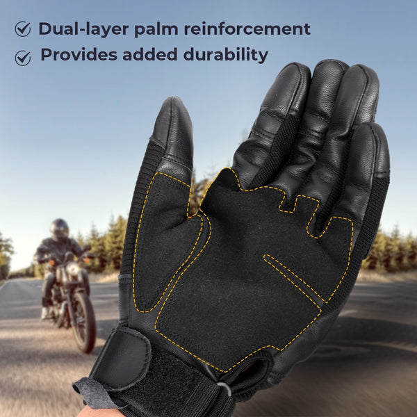 Touchscreen Leather Motorcycle Gloves Motocross Moto Motorbike Pit Biker Enduro Protective Gear Racing Full Finger Glove Men