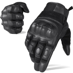 TouchSceen Leather Motorcycle Full Finger Gloves Black Motorbike Motocross Moto Riding Racing Enduro Biker Protective Gear Men