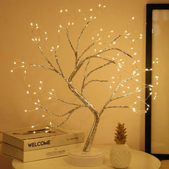 144/108 LED Night Lamp Christmas Tree led lights for bedroom 3D Desk Fairy Light Kids Room Decor USB/Battery Copper Wire Garland