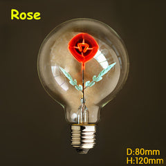 Edison Bulb LED E27 220V Flower Love Rose lamp incandescent bulb indoor night light Holiday christmas wedding decor