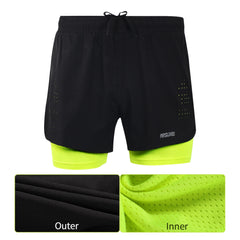 Men Running Shorts Outdoor Sports Training Exercise Jogging Gym Fitness 2 in 1 Shorts with Longer Liner Quick dry