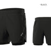 Men Running Shorts 2 in 1 with Multi-Pocket Fitness Training Exercise Jogging Workout Gym Sports Short Pants