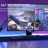 USB Gaming Microphone Kit for PC,PS4/5 Condenser Cardioid Mic Set with Mute Button/RGB /Arm Stand