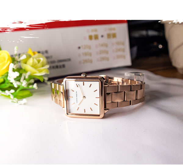 Arrival Full Solid Stainless Steel Square Dial Japan Movement Quartz Gift Rose Gold Ladies Top Brand Watches for Women