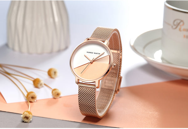 Women Watches Top Brand Luxury Japan Quartz Movement Stainless Steel Personality Splice Dial Wristwatches