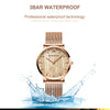 Arrival  Japan Quartz Movement Wood grain Walnut Fashion Stainless Steel Mesh Band Waterproof Women Wrist watches