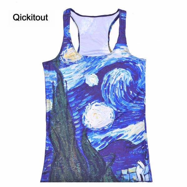 Summer Women's Blouses Strapless Sleeveless Digital Print Casual Planet Moon Comics Tank Tops Ladies' Vest | Vimost Shop.