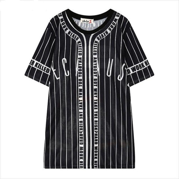 Summer Long T Shirt Women Cartoon Printed Hollow Out T-Shirts Harajuku Style Casual Loose Tops | Vimost Shop.