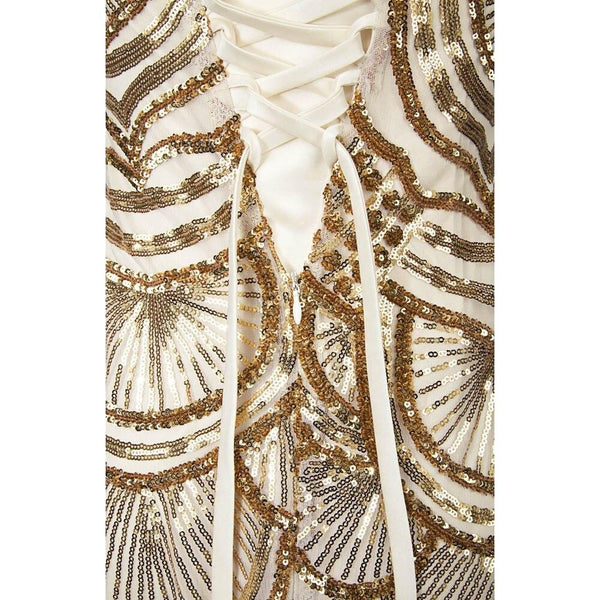 Strapless Sequined A-line Tulle Lace up Long Evening Dresses vestidos de noche Golden Silver | Vimost Shop.