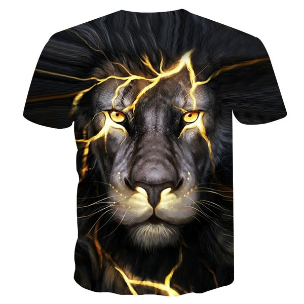 Newest 3D Print Lightning lion Cool T-shirt Men/Women Short Sleeve Summer Tops Tees T shirt Fashion | Vimost Shop.