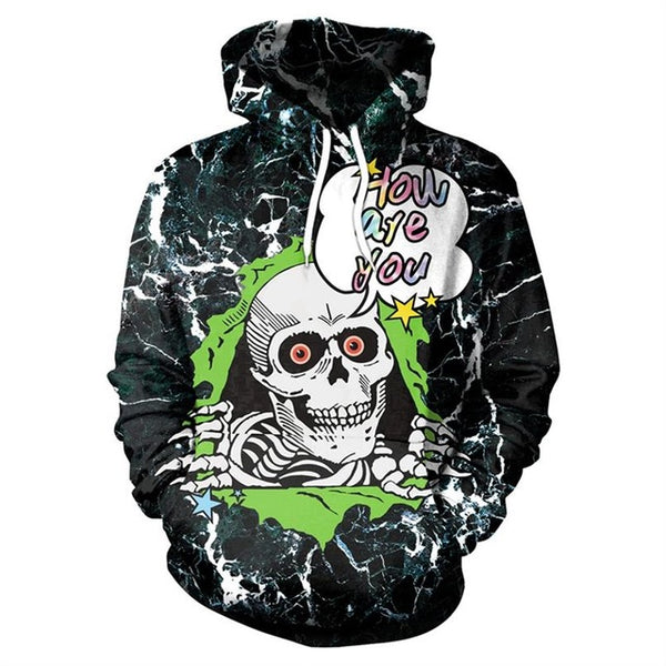 New Green Skull  Men Women Printed 3D  Funny  Hoodies | Vimost Shop.