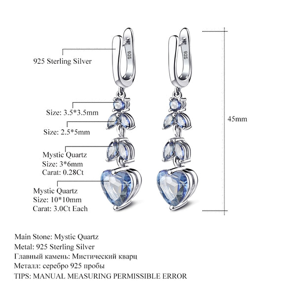 7.88Ct Natural Iolite Blue Mystic Quartz Gemstone Drop Earrings 925 Sterling Silver Fine Jewelry For Women | Vimost Shop.