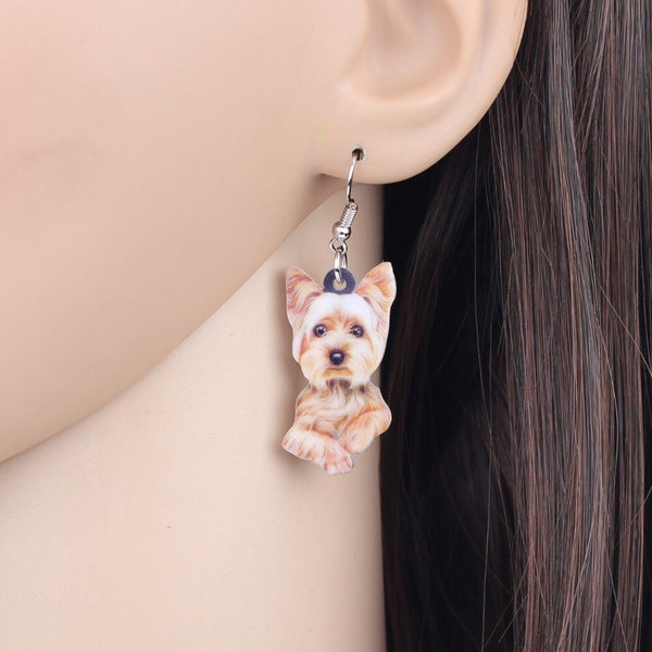 Acrylic Cute Yorkshire Terrier Dog Big Long Dangle Drop Earrings  Fashion Animal Jewelry For Girls Women Ladies Wholesale | Vimost Shop.