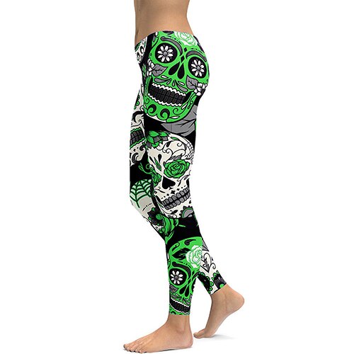 Skull Red Flowers Leggings Sexy Rose 3D Digital Printed Women Leggins Fitness Soft Slim Mujer Workout Pants | Vimost Shop.