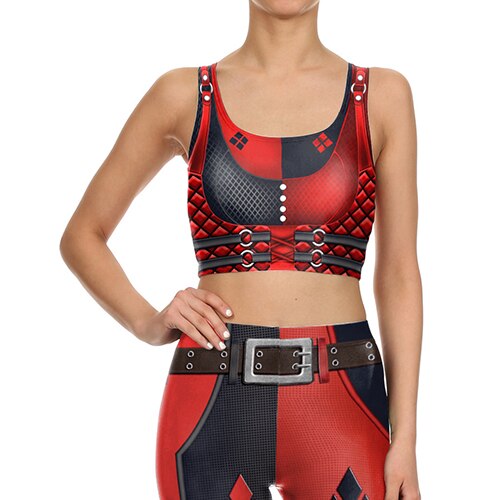 3D Digital Print Woman Cropped Crop Top Sexy Fitness Tops Sleeveless Mechanical Gear women top | Vimost Shop.