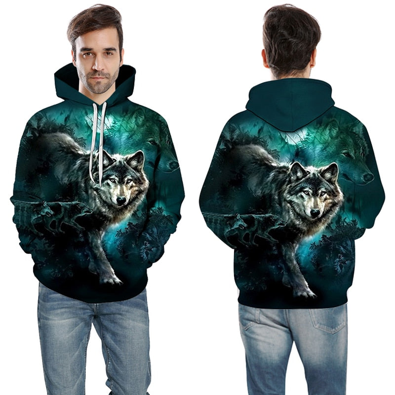 3D Hoodies Men Couple Wolf printed Hoodie Animal Hoody Sweatshirt Casual Tracksuit Pullover Jacket Autumn | Vimost Shop.