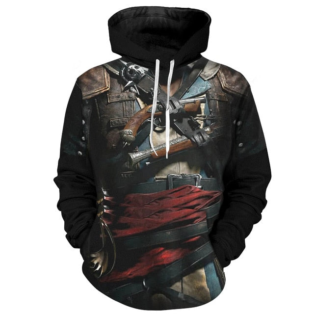 3d Hoodies Assassin Armor 3D Print Hoodies Cool Cosplay Hooded Sweatshirts Men 3d Pullover Streetwear | Vimost Shop.