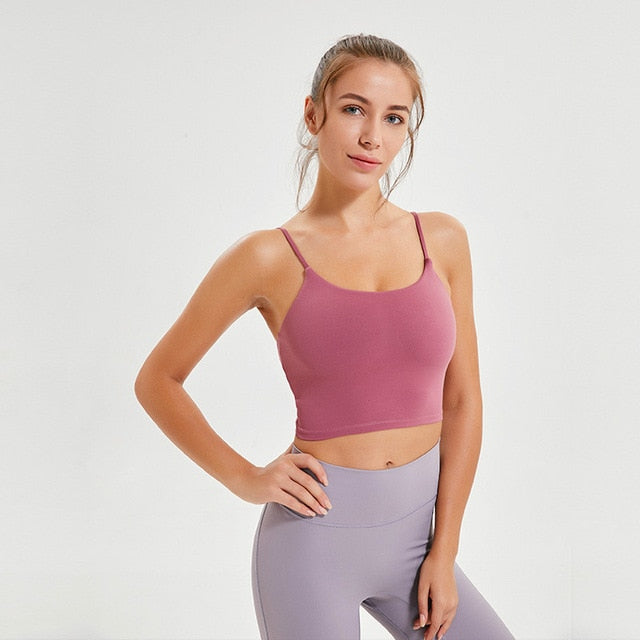 New Quick Dry Women Solid Vest-Type Yoga  with Removable Pads | Vimost Shop.