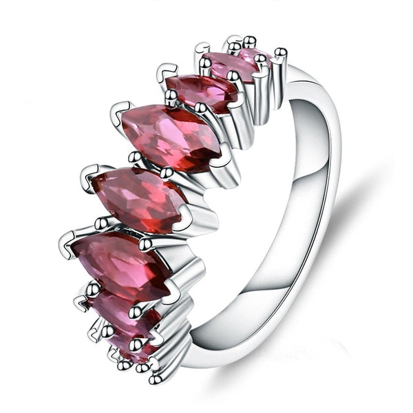 3.33Ct Marquise Shape Natural Rhodolite Garnet Ring 925 Sterling Silver Gemstone Rings for Women Fine Jewelry | Vimost Shop.