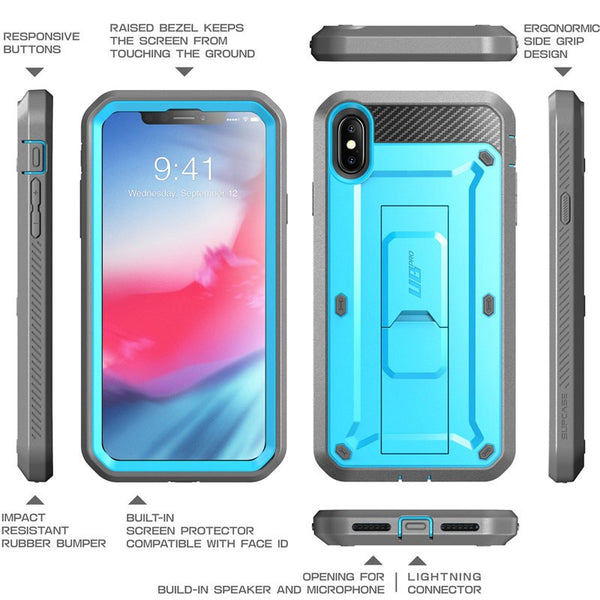 iPhone Xs Max Case 6.5 inch UB Pro Full-Body Rugged Holster Case with Built-in Screen Protector & Kickstand | Vimost Shop.