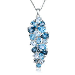 London Blue Topaz Swiss Blue Topaz Sky Blue Topaz Mix Gemstone Pendants For Women Gift Luxury Jewelry Accessories | Vimost Shop.