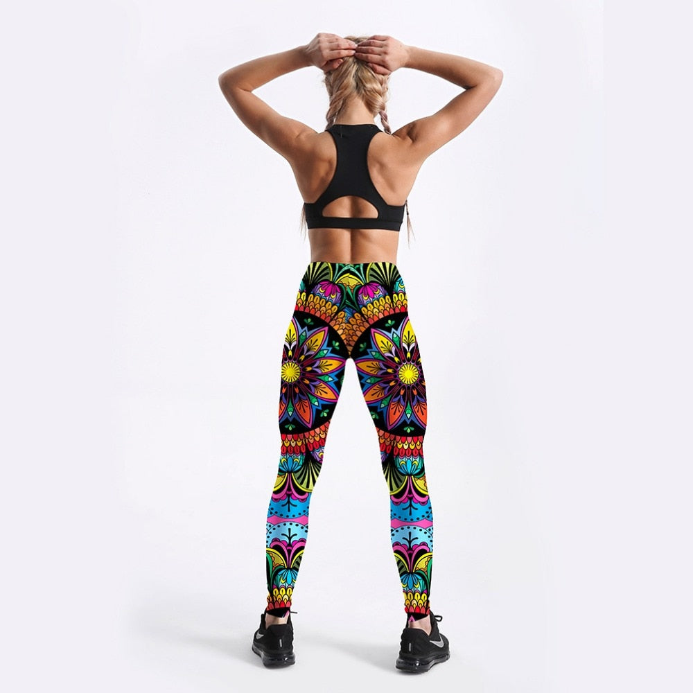 Hot Sale Summer New Arrival Women Leggings Color Floral Printed Leggings Elastic Mid Waist Pants | Vimost Shop.