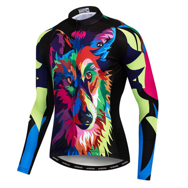 Printing Wolf Cycling Wear Breathable Mountain  Jersey Top | Vimost Shop.